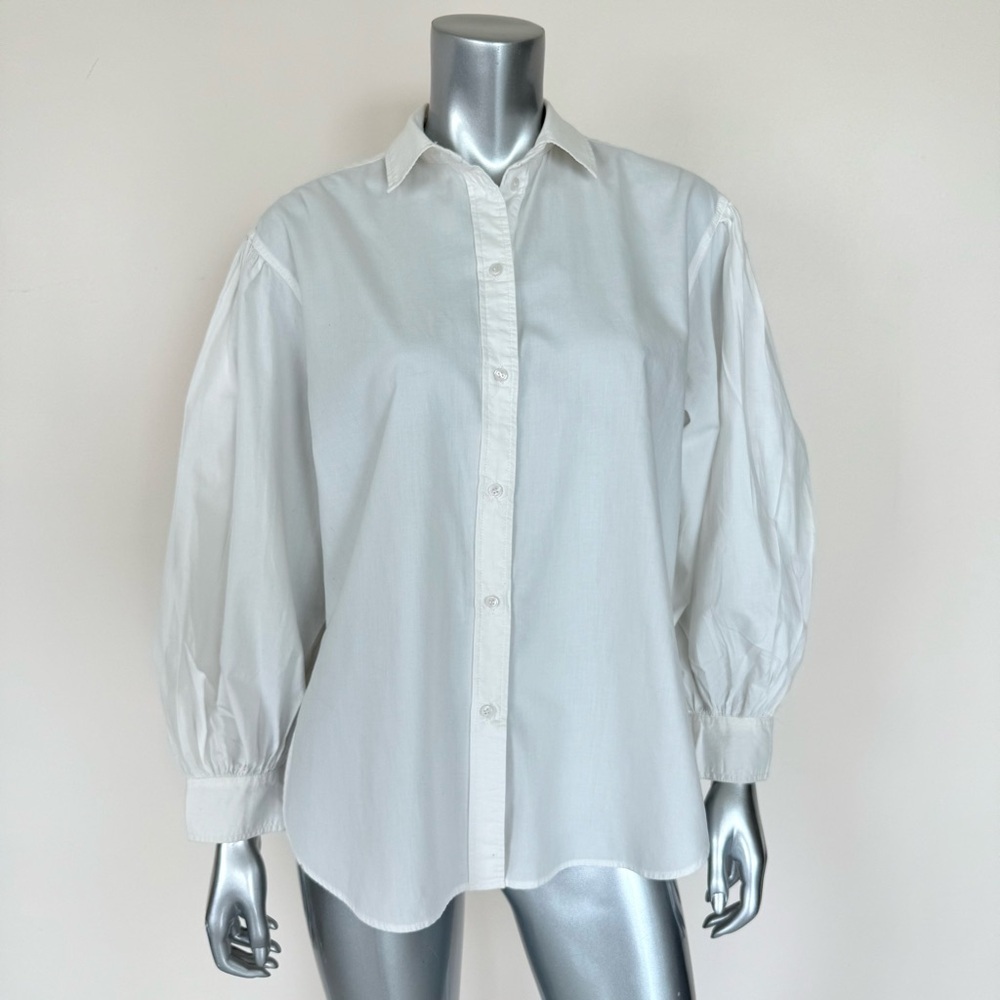 H&M women white oversize cotton blouse size XS